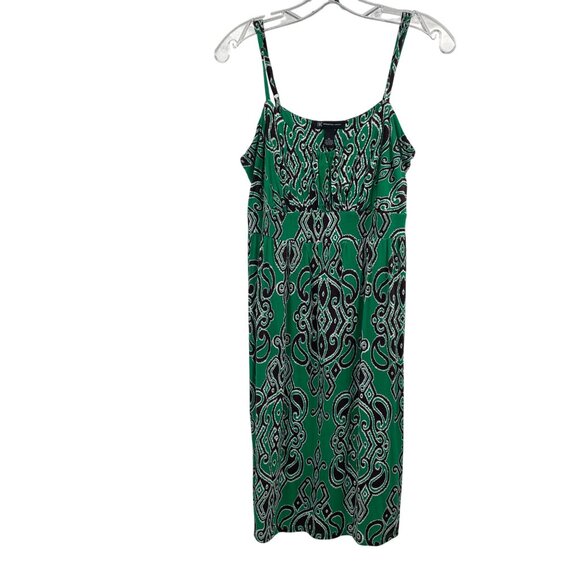 INC International Concepts Womens Sundress Spaghetti Straps Green/Multi Size XL - Picture 1 of 8